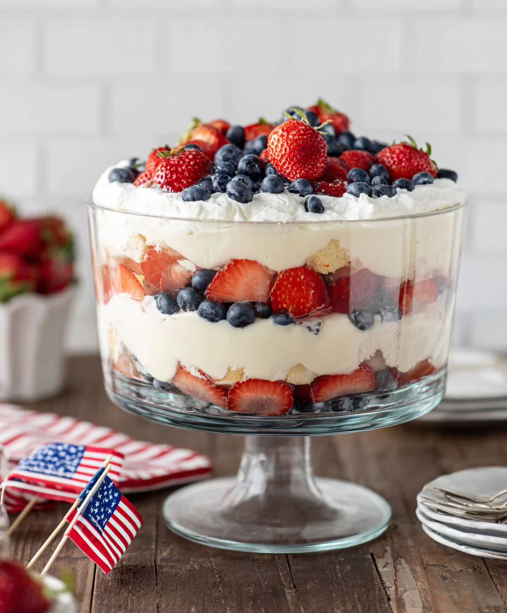 4th of July Trifle Recipe (Easy Patriotic Dessert)