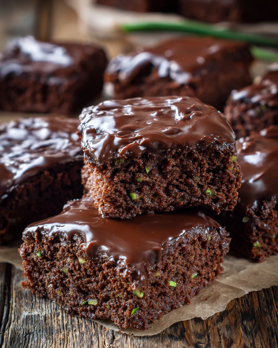 High-Protein Zucchini Brownies with Chocolate Glaze Recipe