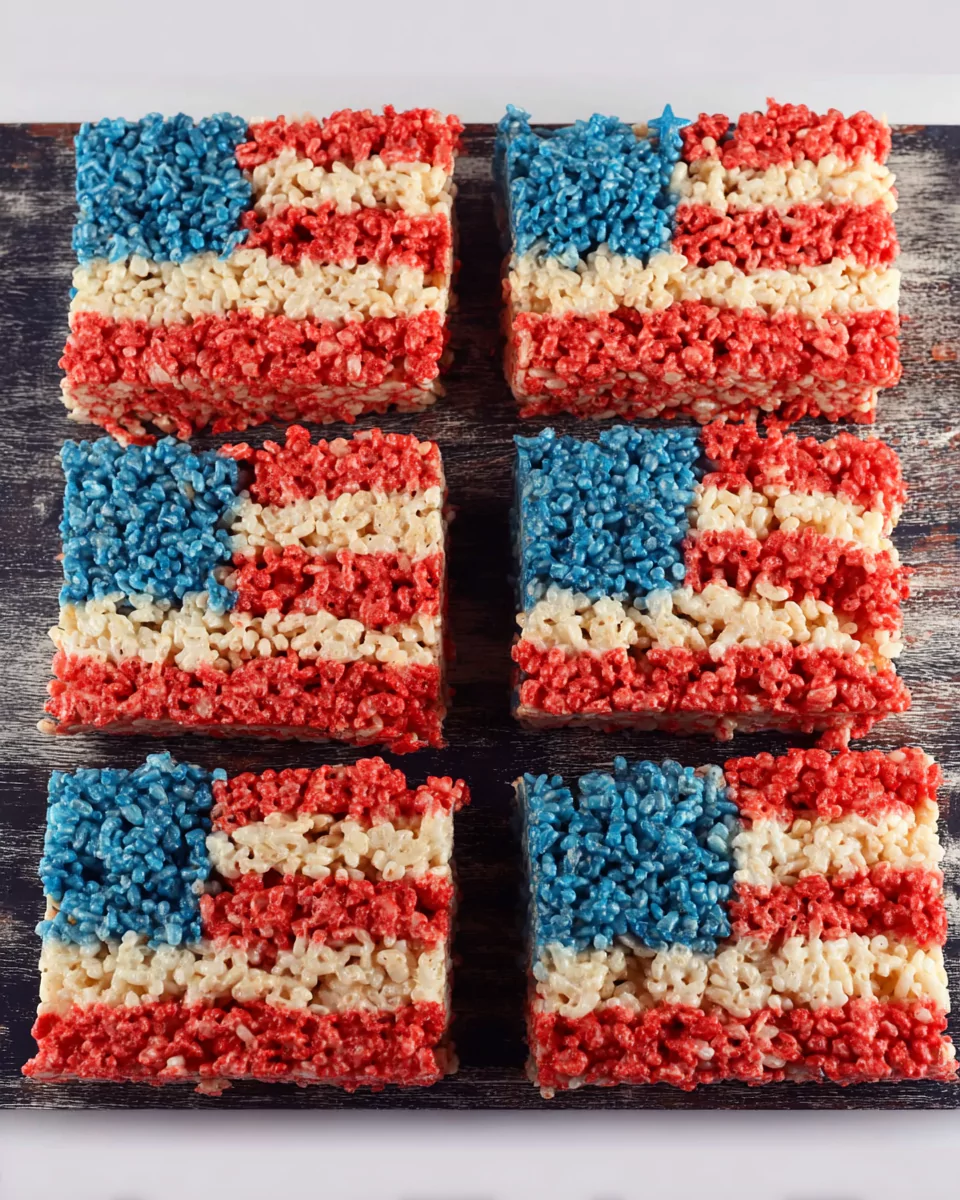 4th of July Rice Krispie Treats: Easy Flag Snack Kids and Adults Love