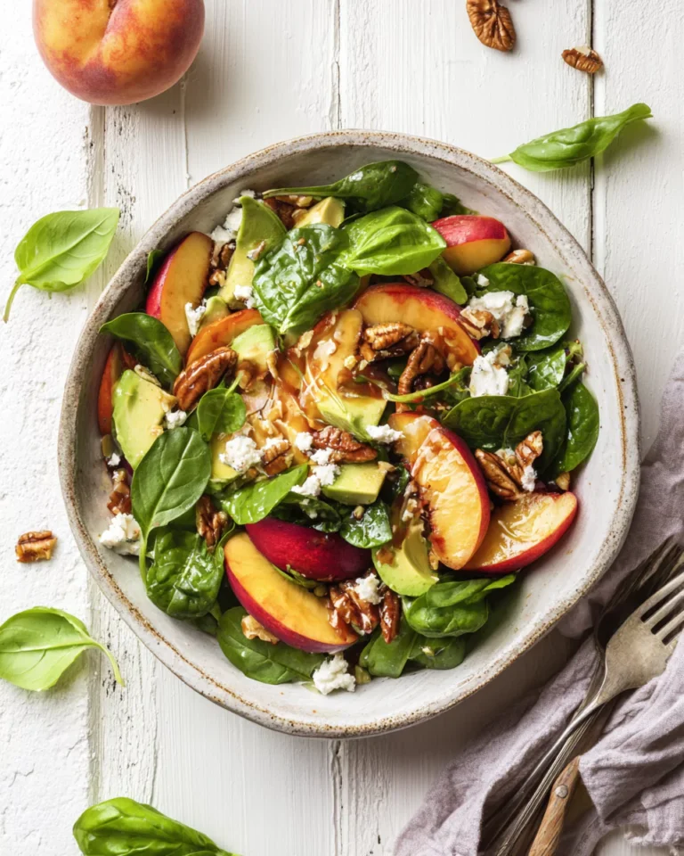 Final peach salad recipe image