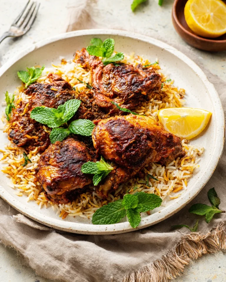 Plated easy Persian chicken recipe