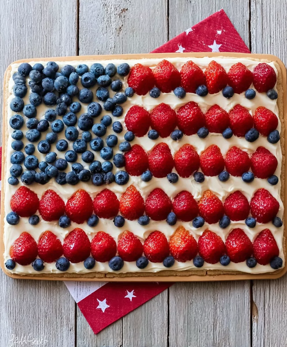Red White and Blue Fruit Pizza Recipe (Easy Patriotic Dessert)