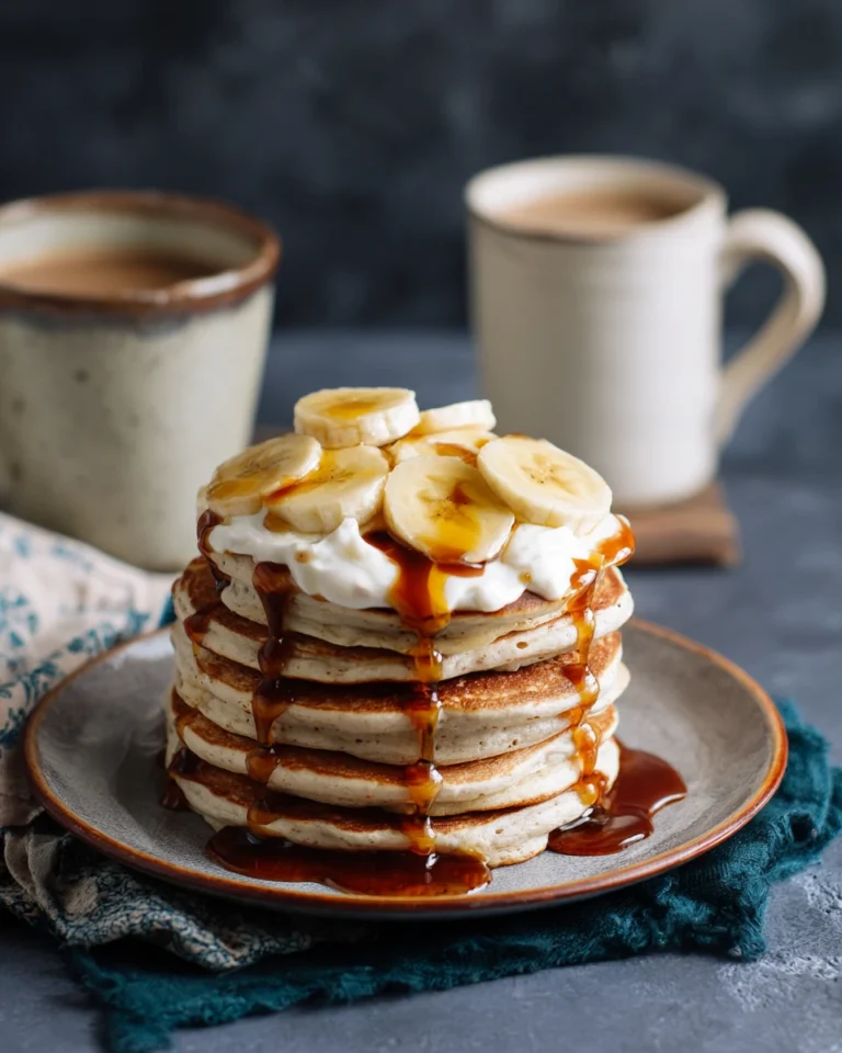 Cottage cheese pancakes served with toppings