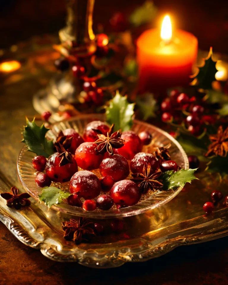 Served Traditional Sugar Plums on Tray