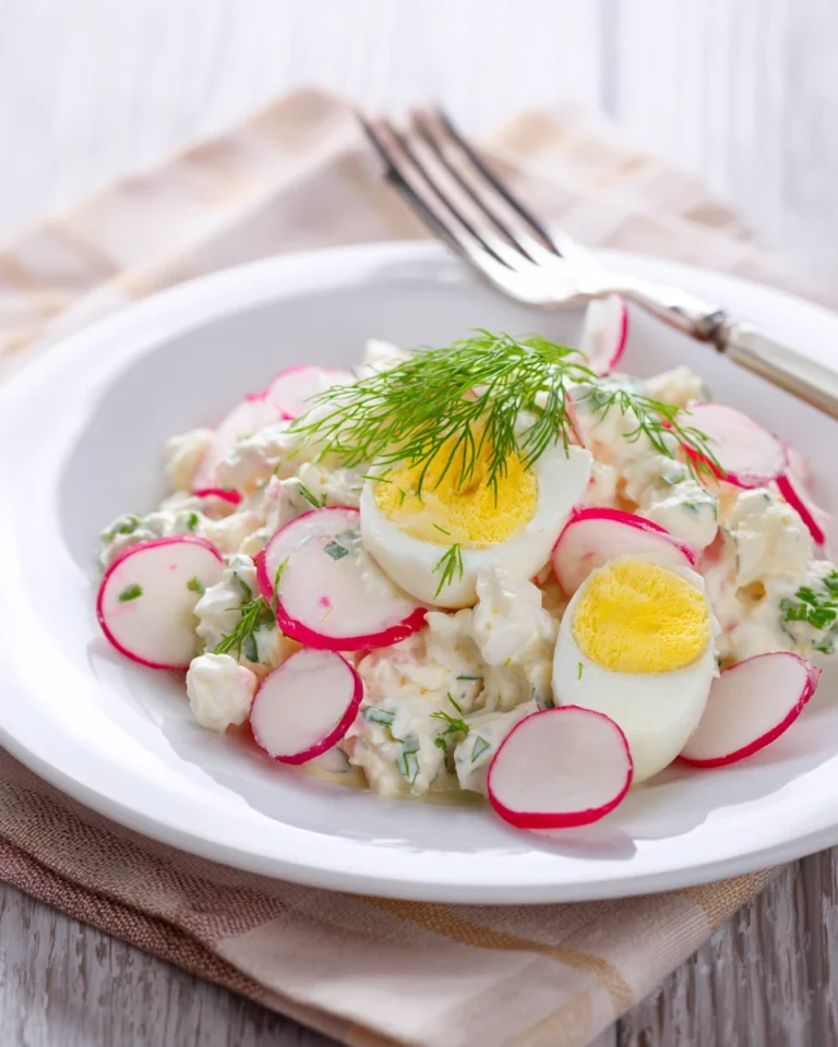 Final plated cottage cheese egg salad