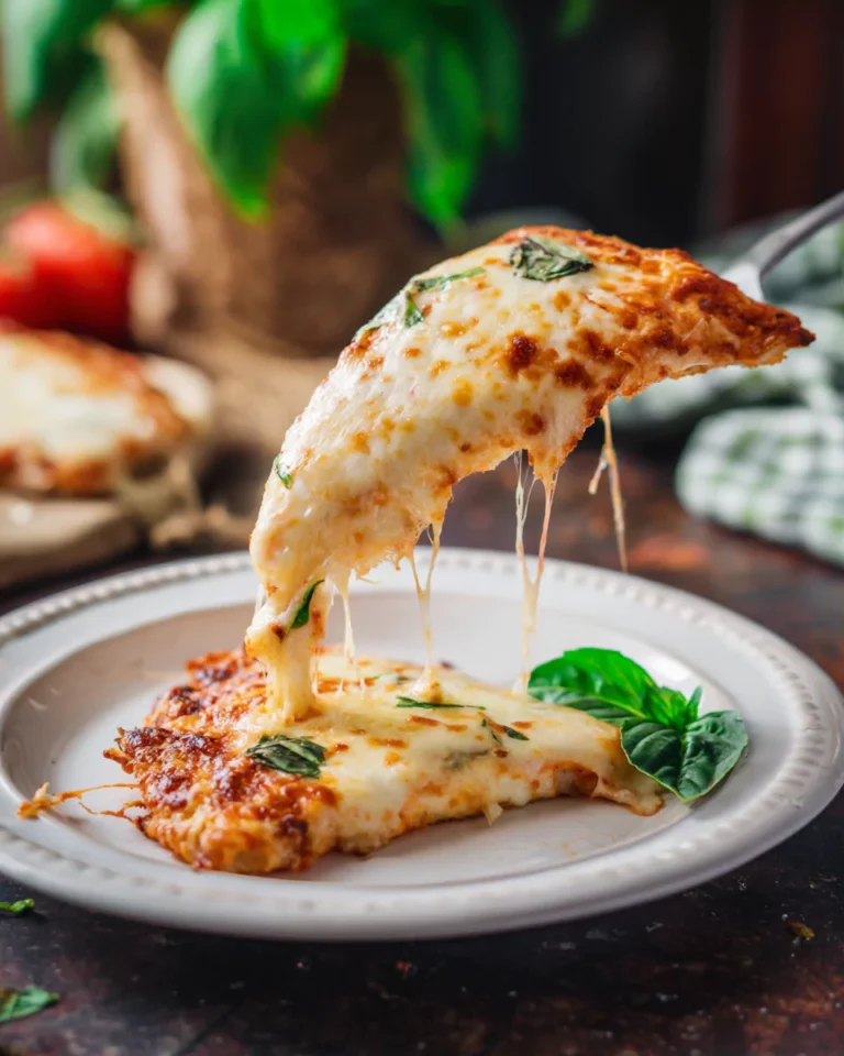 Cottage cheese pizza slice with melted cheese