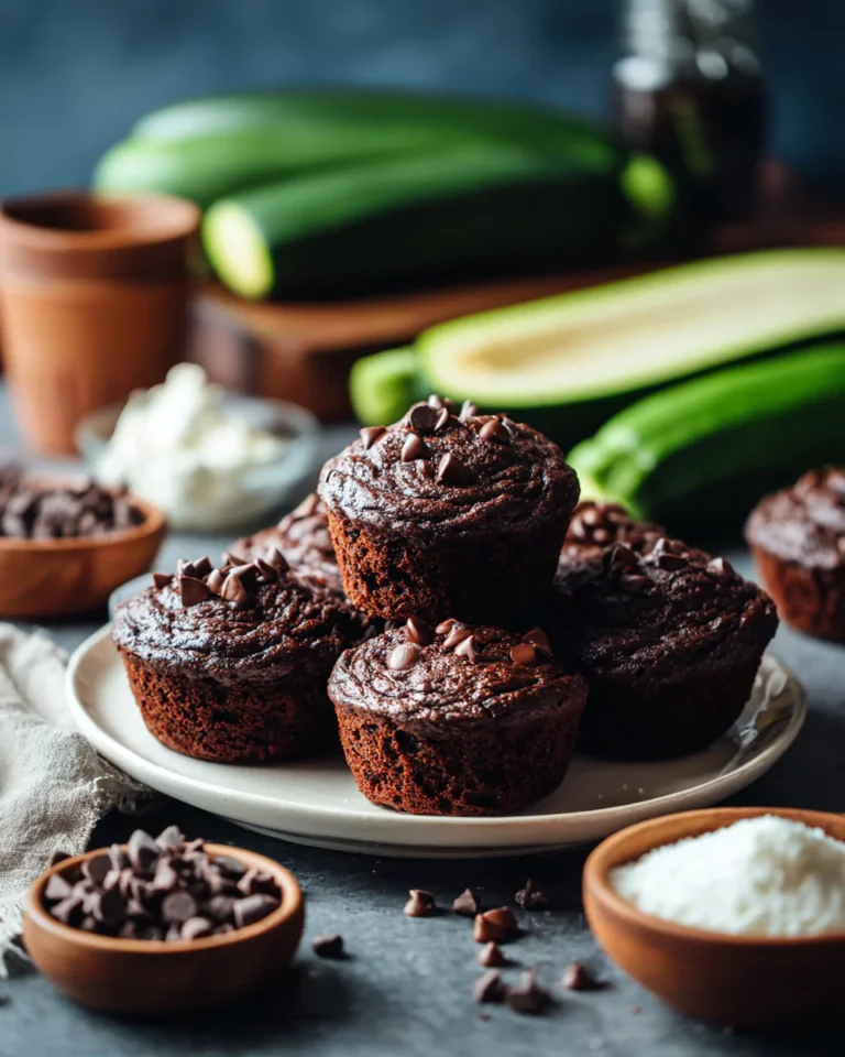 Chocolate zucchini muffins ready to eat