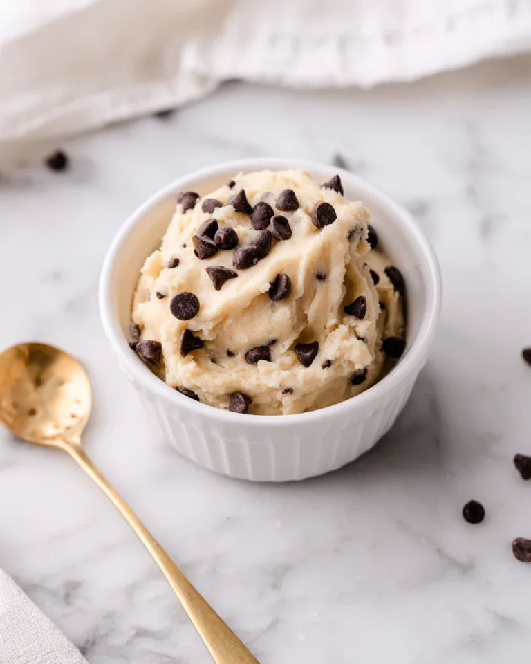 Cottage cheese cookie dough served with chocolate chips