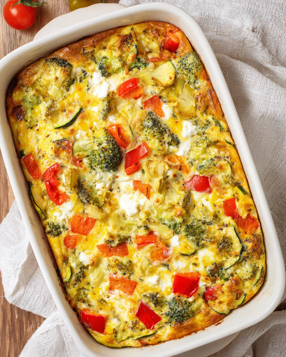 Cottage Cheese Veggie Bake (High-Protein Fresh Veggie Casserole)