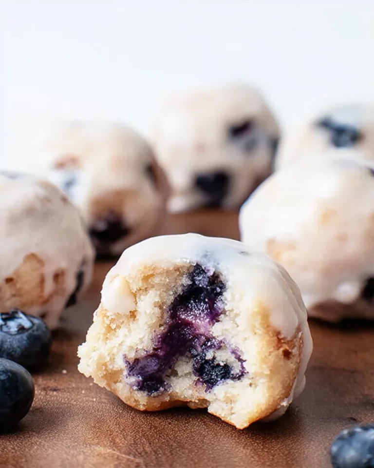 Served keto blueberry donuts with garnish