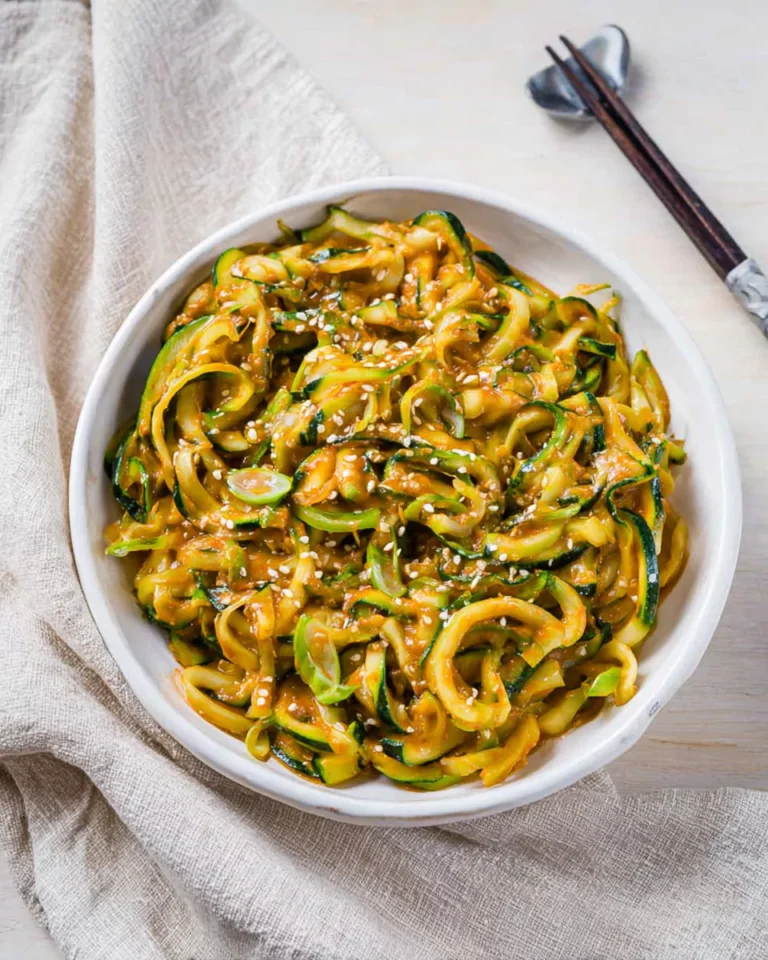 Served Chinese zucchini noodles recipe