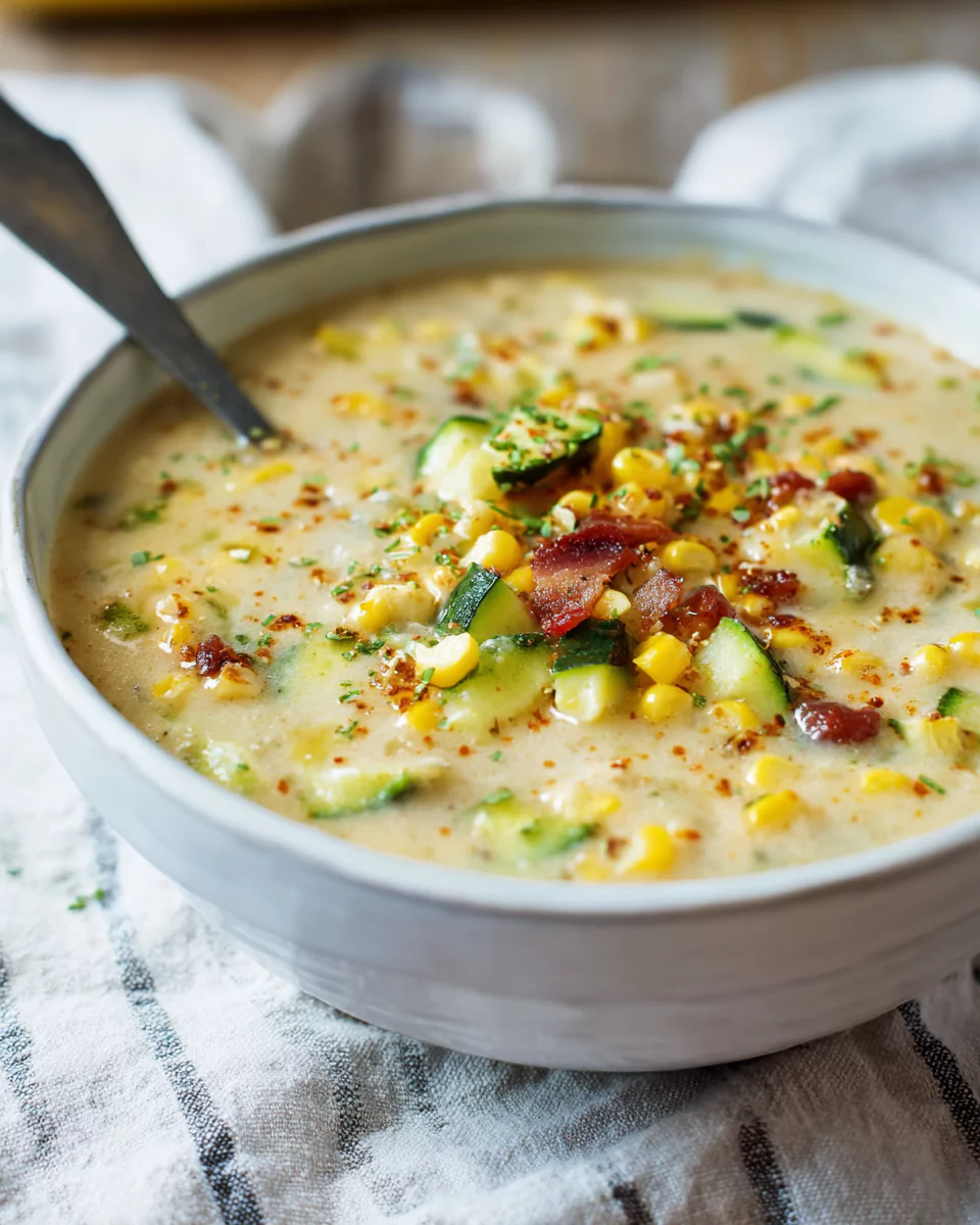 Summer Corn and Zucchini Chowder – Creamy, Fresh, and Packed with Flavor