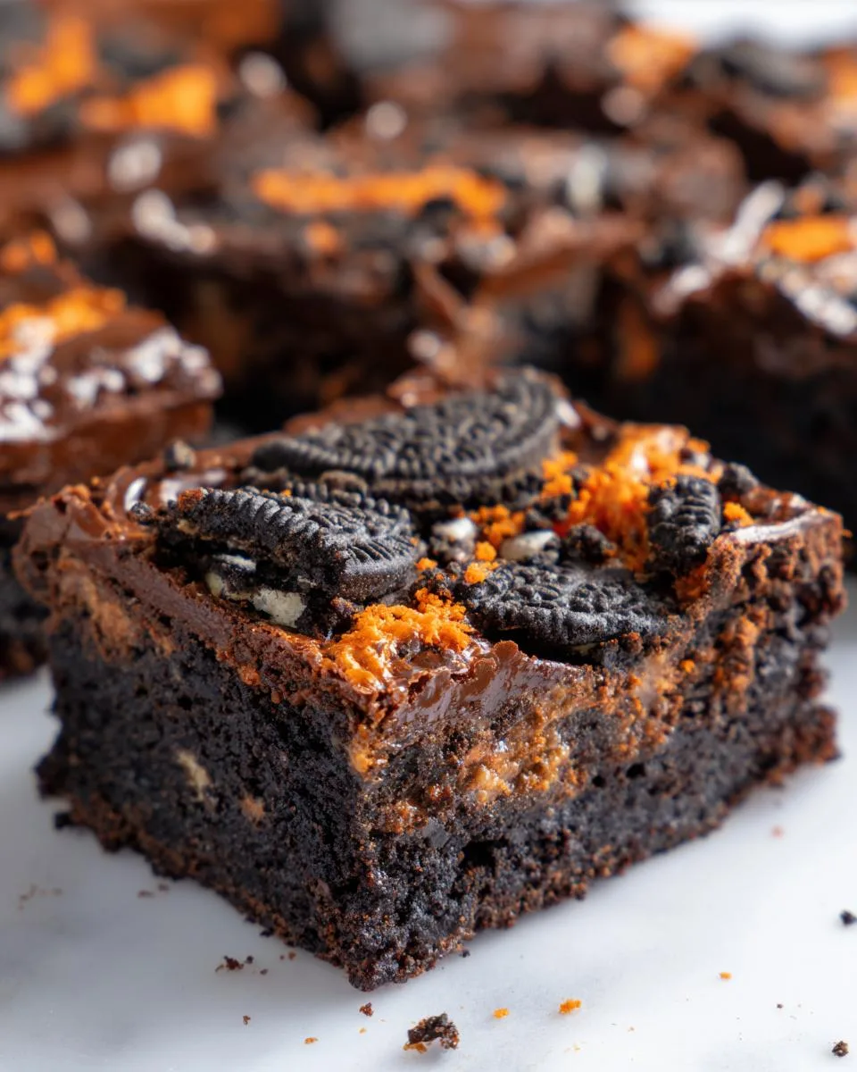 Halloween Oreo stuffed brownies - detail 1