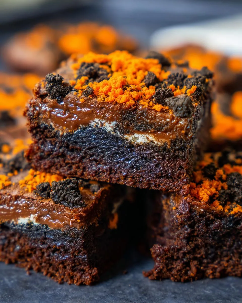 Halloween Oreo stuffed brownies - detail 2