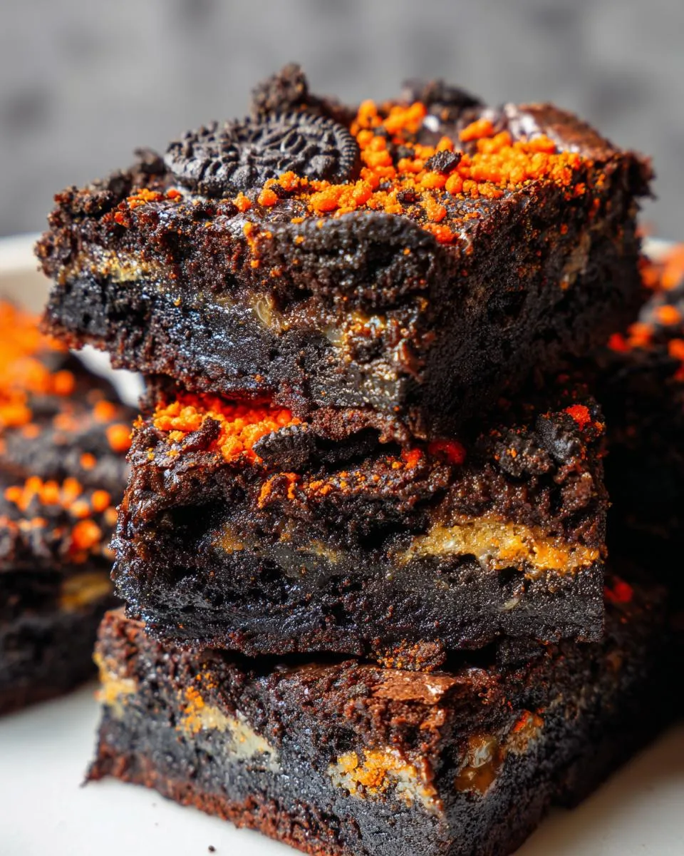 Halloween Oreo stuffed brownies - detail 3