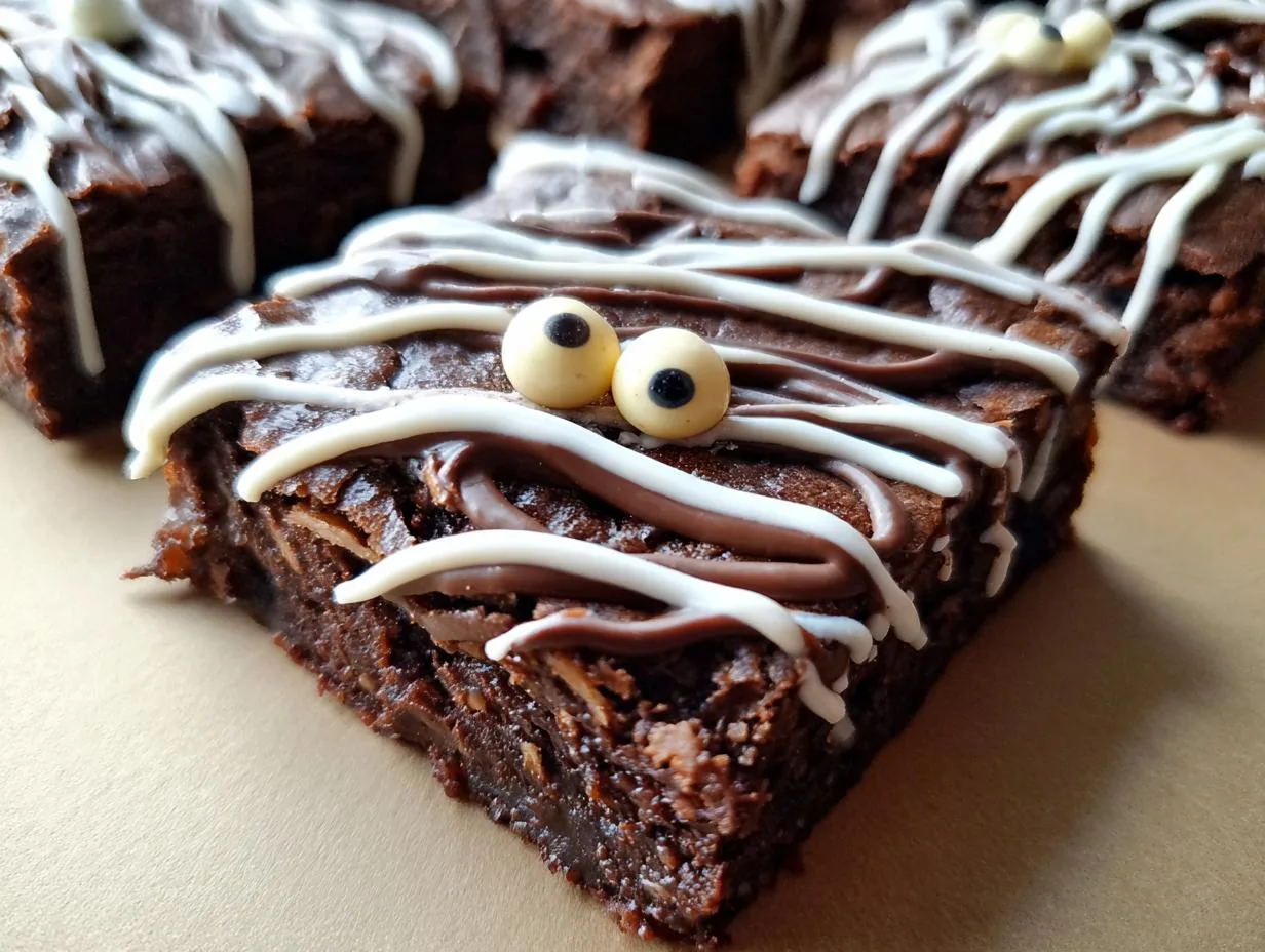 Spooky Mummy Halloween Brownies in 5 Easy Steps