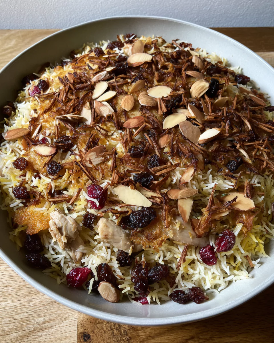 Persian Chicken and Rice With Dried Fruit – A Sweet and Savory Comfort Dish