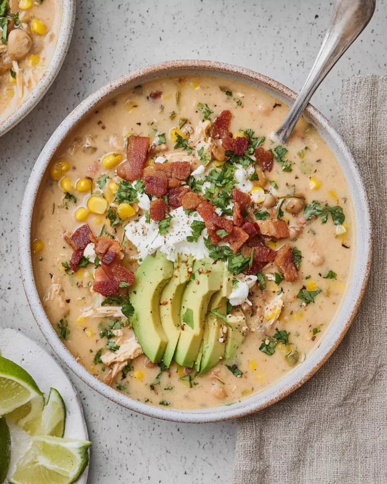 Mexican street corn chicken chili served with toppings