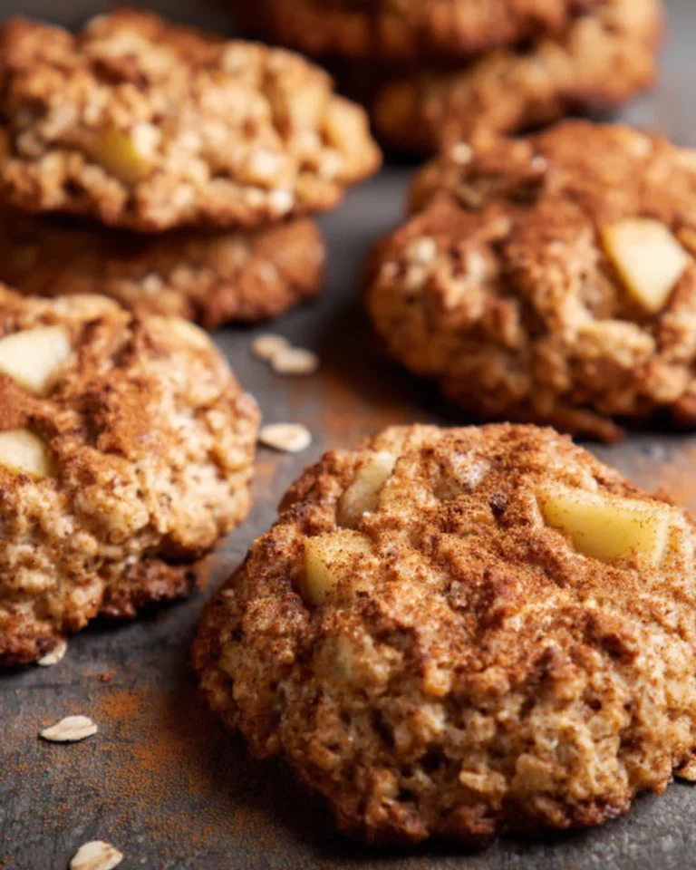 Apple cinnamon breakfast cookies on rustic plate