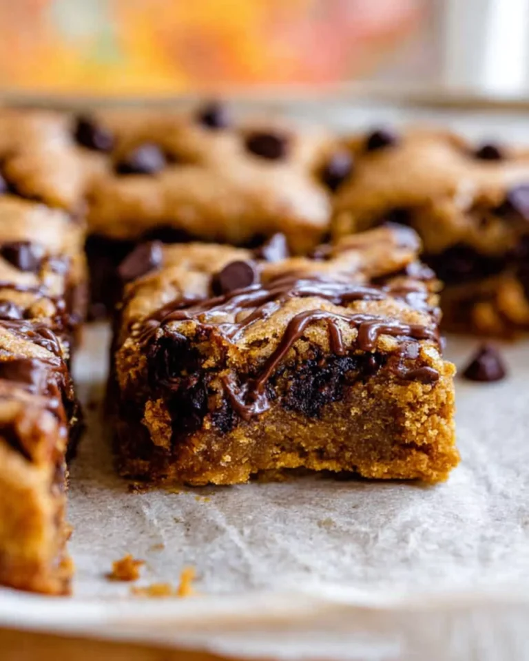 Serving pumpkin chocolate chip bars with coffee