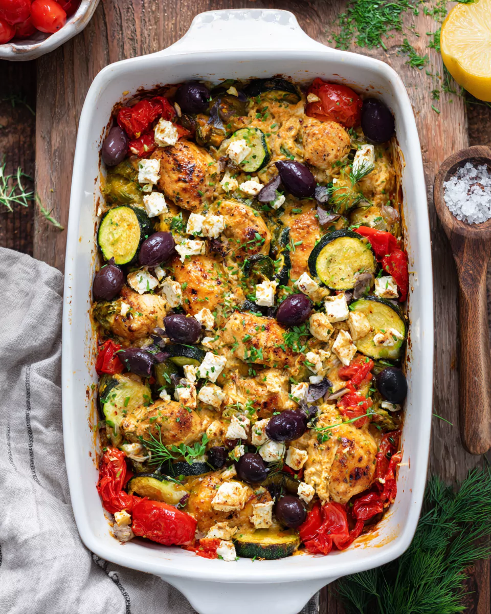 Mediterranean Chicken and Zucchini Casserole – A One-Dish Dinner with Big Flavor