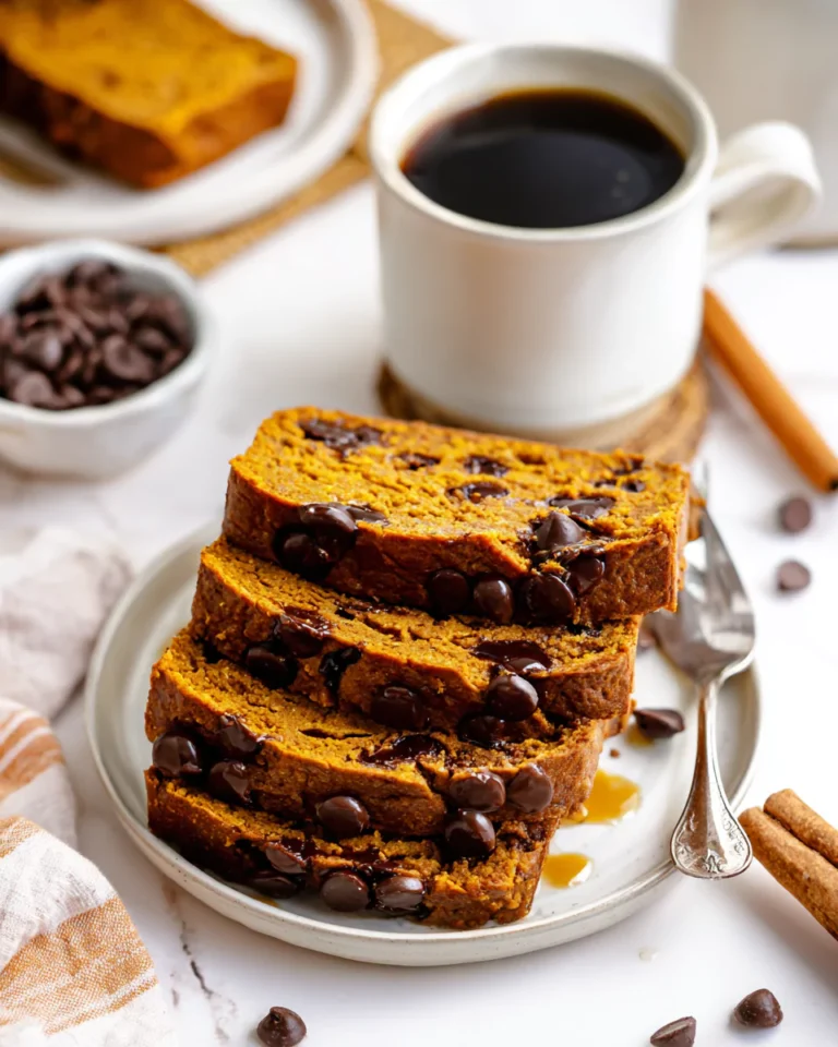 Served slices of protein pumpkin bread