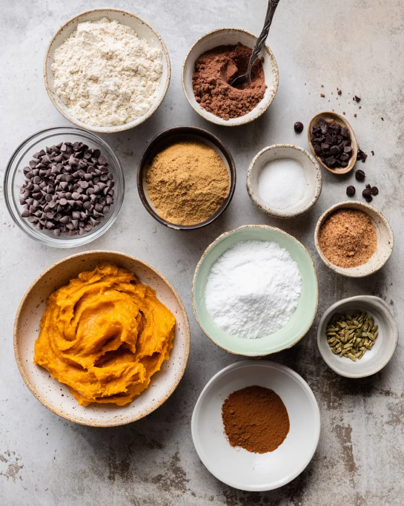 Ingredients for sourdough pumpkin muffins