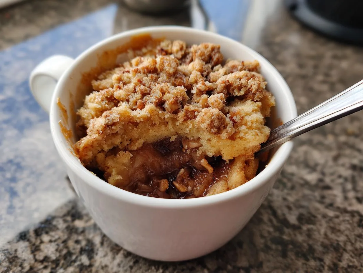 2-Minute Apple Pie Crumble Mug Cake You’ll Crave