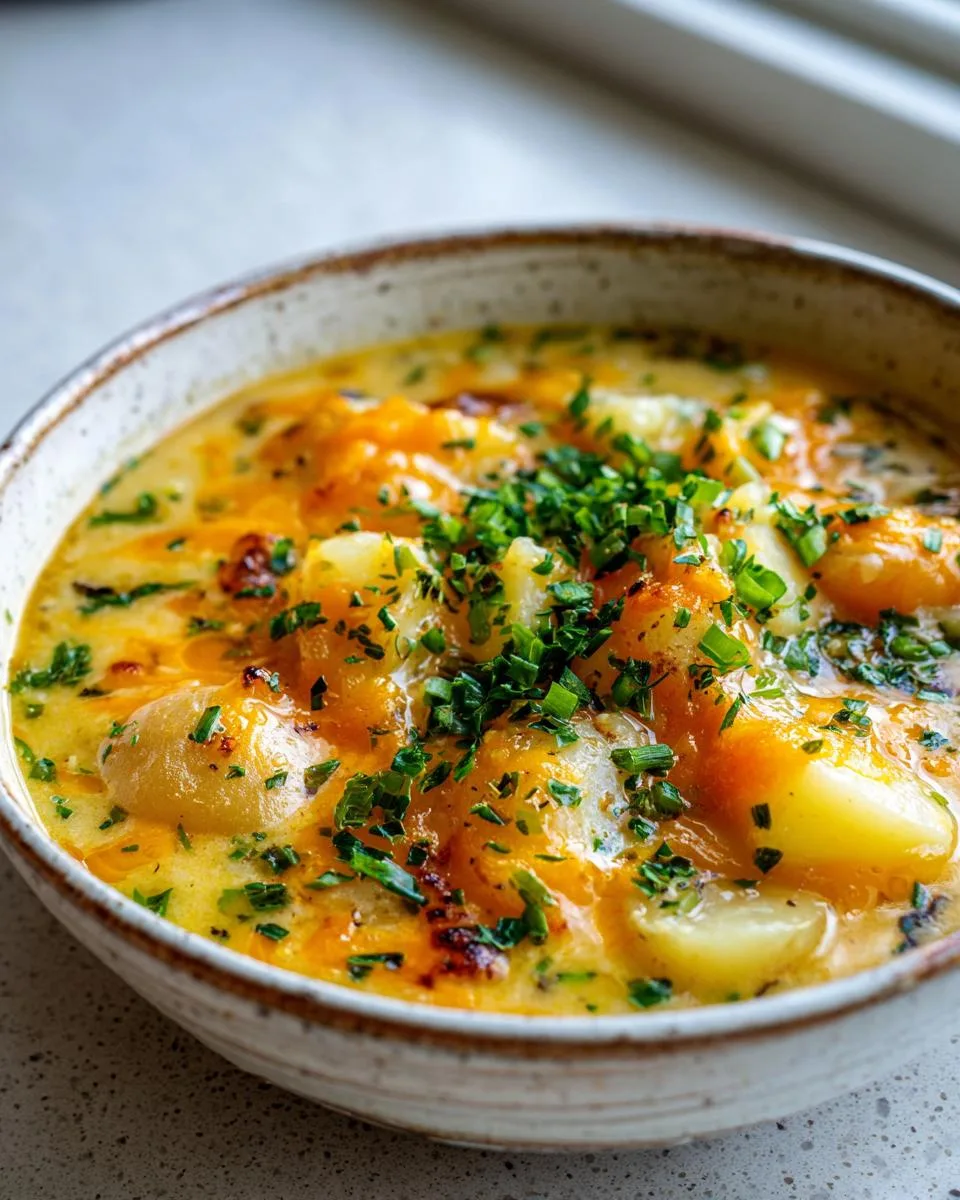 Cheddar Garlic Herb Potato Soup - detail 1