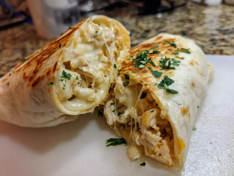 Cheesy Garlic Chicken Wraps