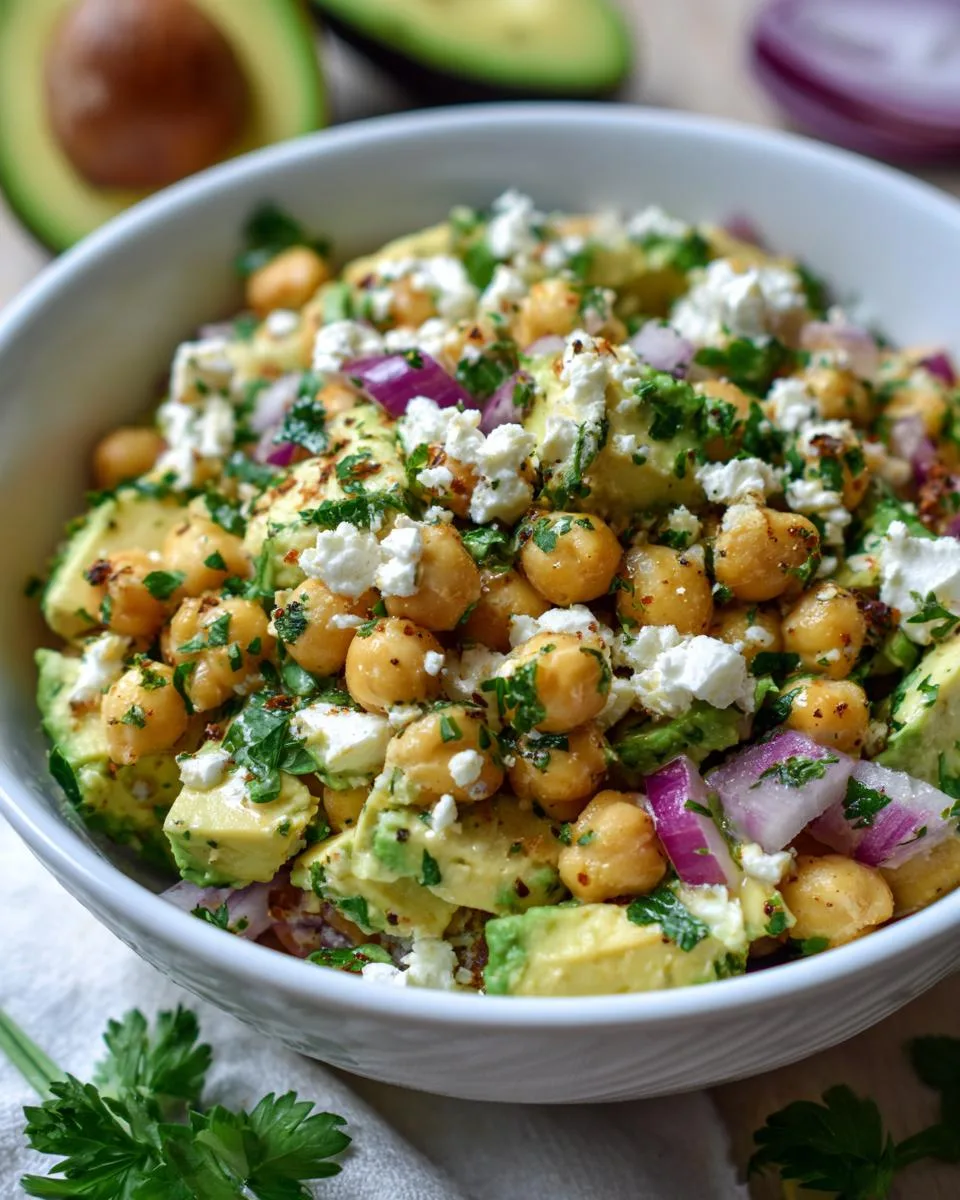 Chickpea Feta Avocado Salad - detail 1