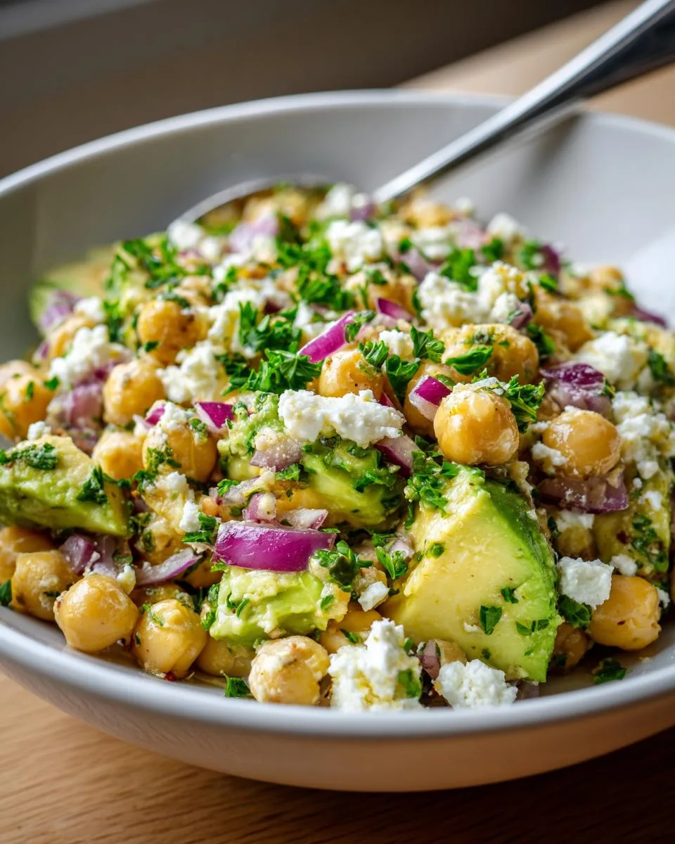Chickpea Feta Avocado Salad - detail 2