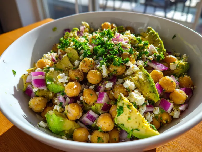 Chickpea Feta Avocado Salad