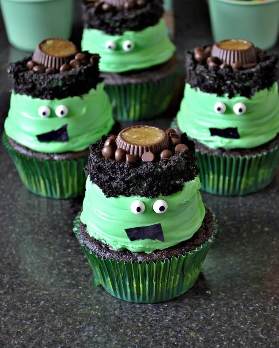Easy Frankenstein Cupcakes - detail 1