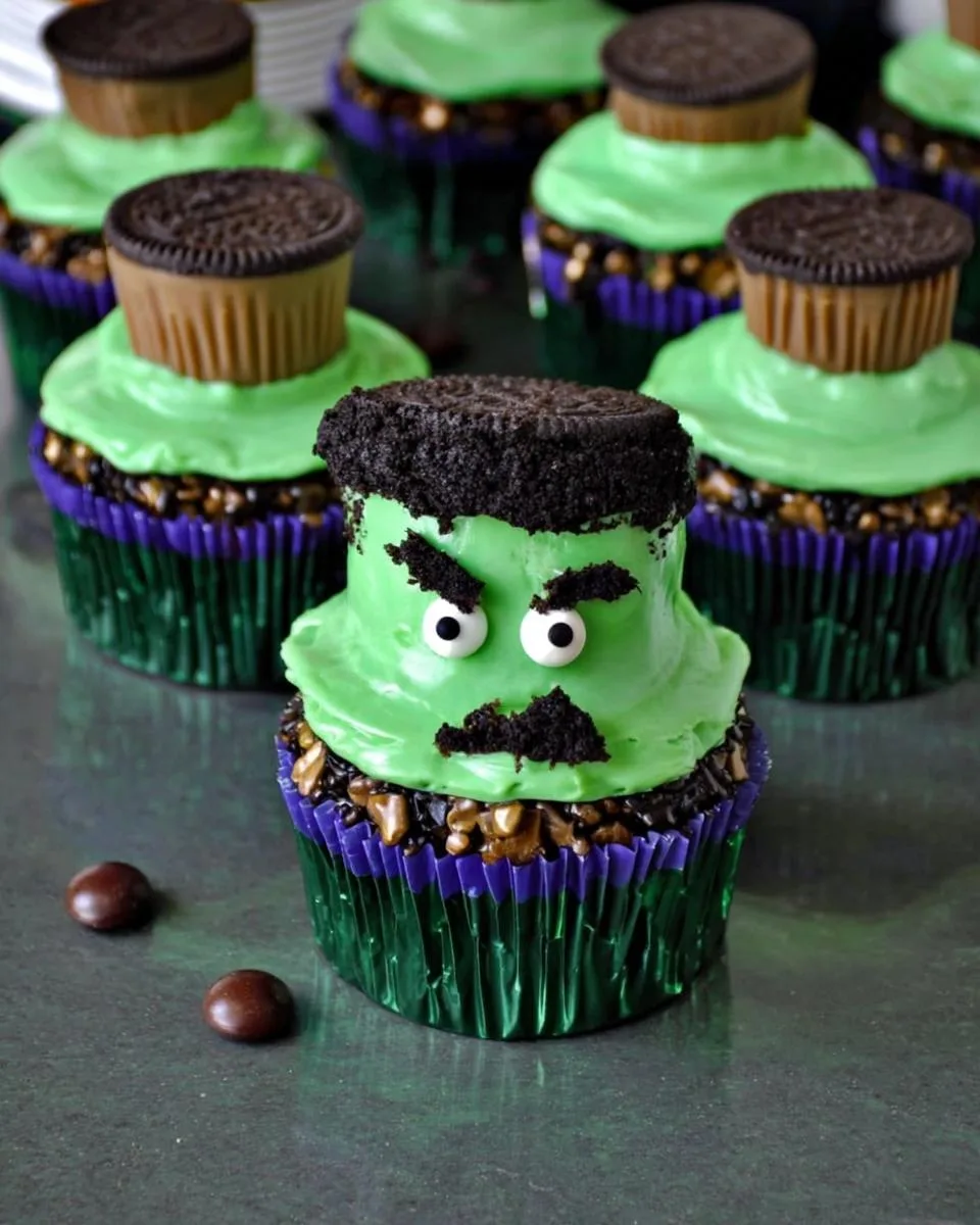 Easy Frankenstein Cupcakes - detail 2