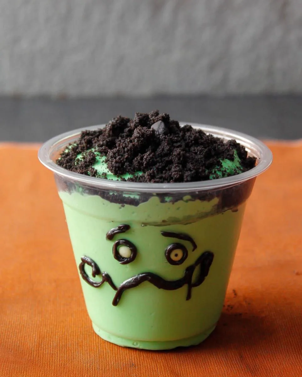 Frankenstein Pudding Cups - detail 1