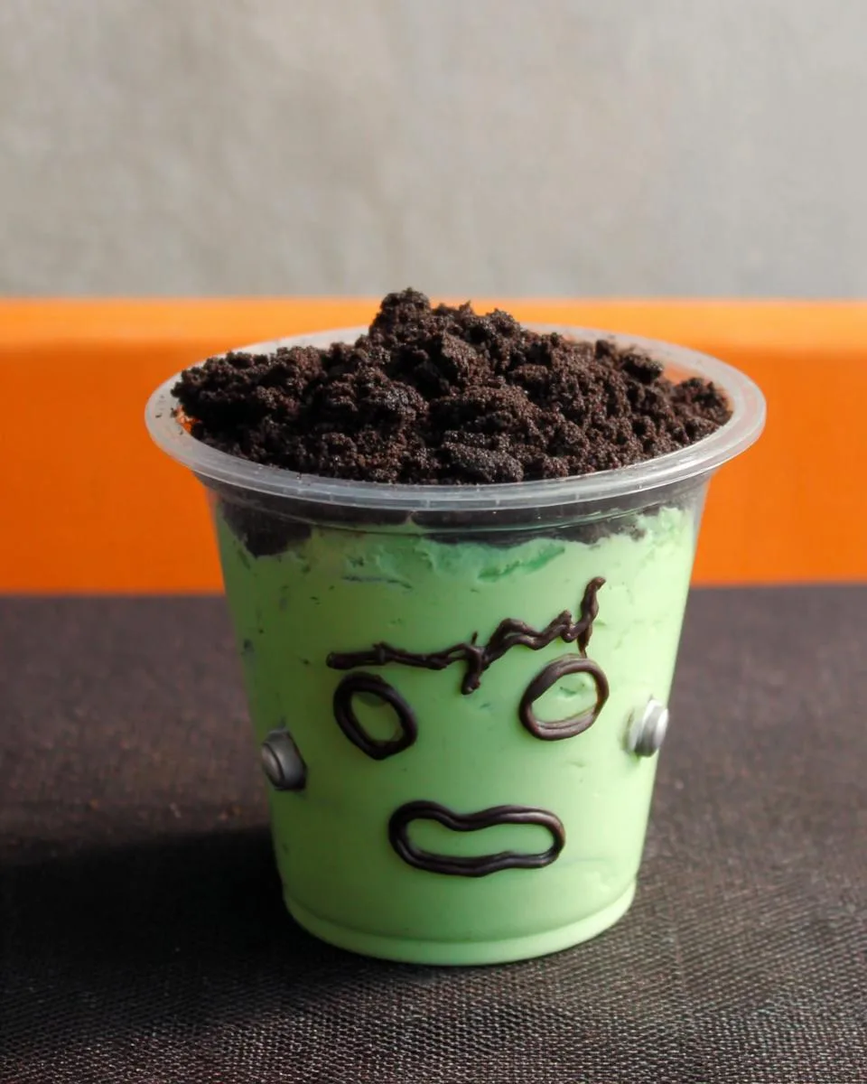 Frankenstein Pudding Cups - detail 3