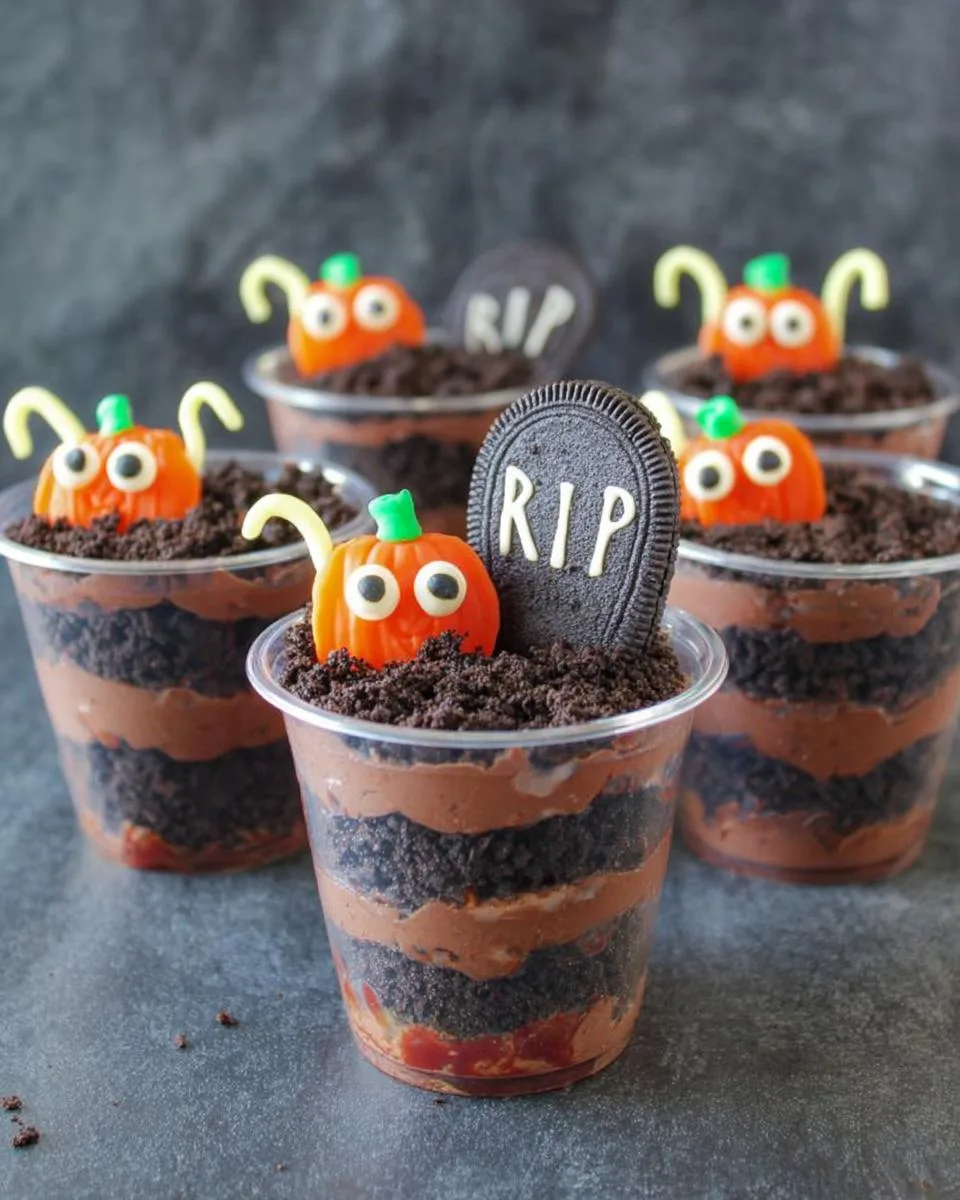 Graveyard Chocolate Pudding Cups - detail 3