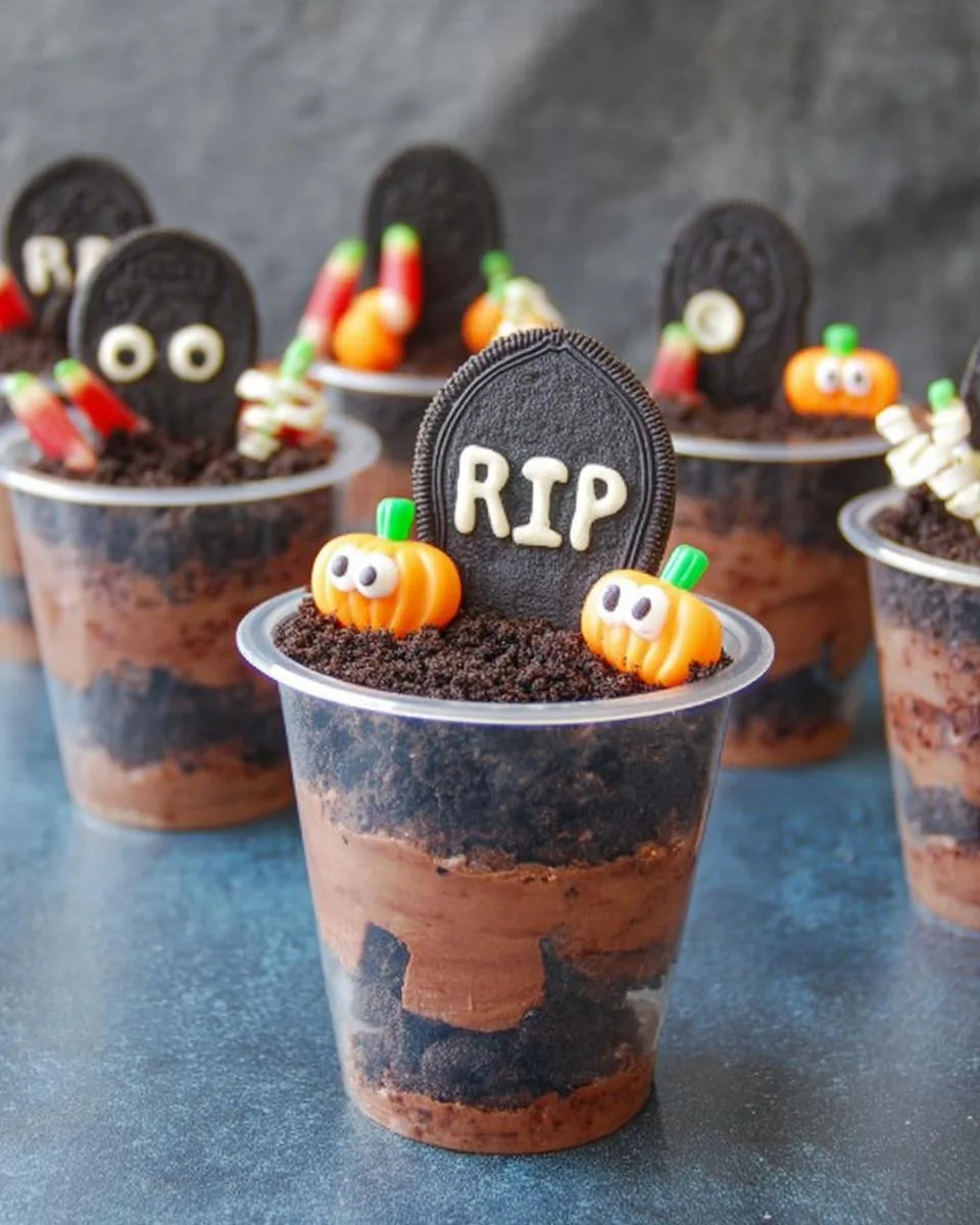 Graveyard Chocolate Pudding Cups - detail 4