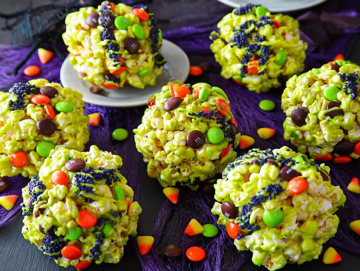 Scary Good Halloween Popcorn Balls in 3 Easy Steps