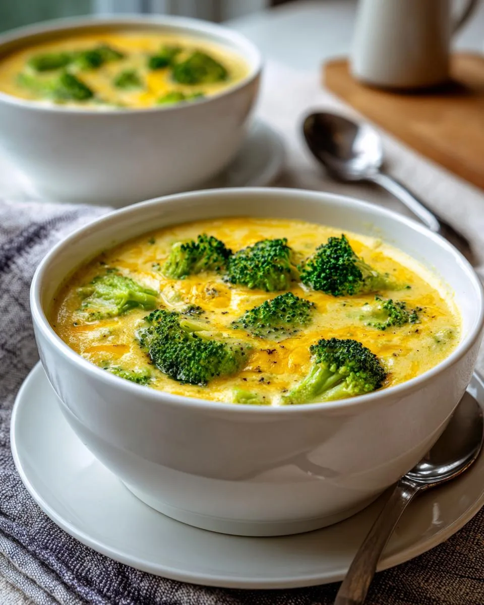 High Protein Broccoli Cheddar Soup - detail 3