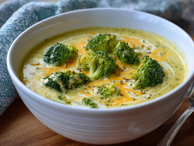 High Protein Broccoli Cheddar Soup