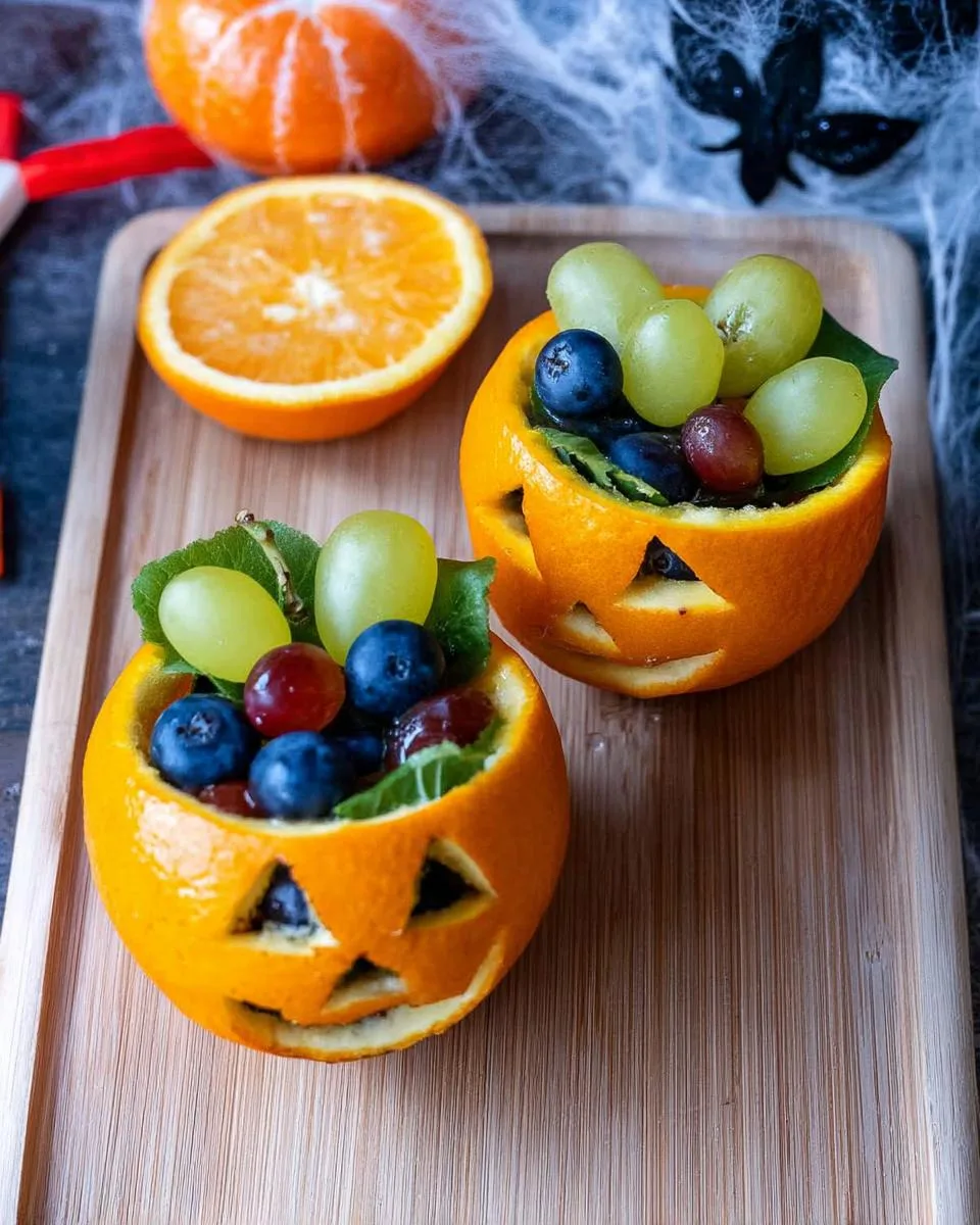 Jack-O-Lantern Orange Fruit Cups - detail 1
