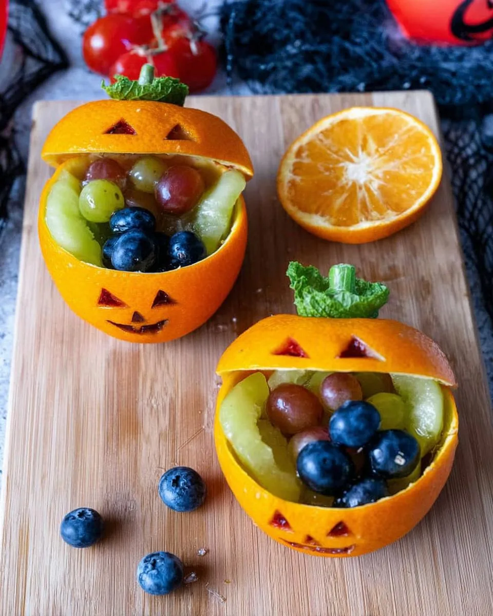 Jack-O-Lantern Orange Fruit Cups - detail 2