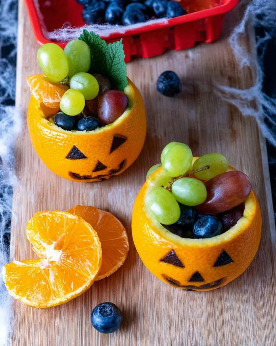 Jack-O-Lantern Orange Fruit Cups - detail 3