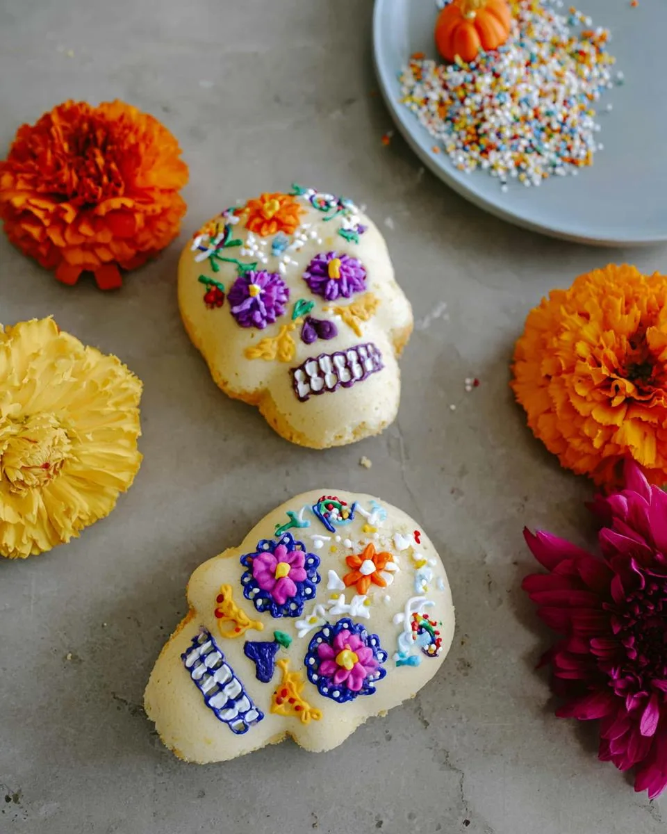 Mini Lemon Sugar Skull Cakes - detail 1