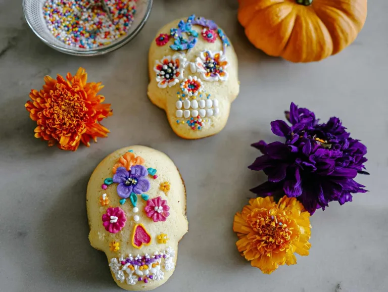 Mini Lemon Sugar Skull Cakes