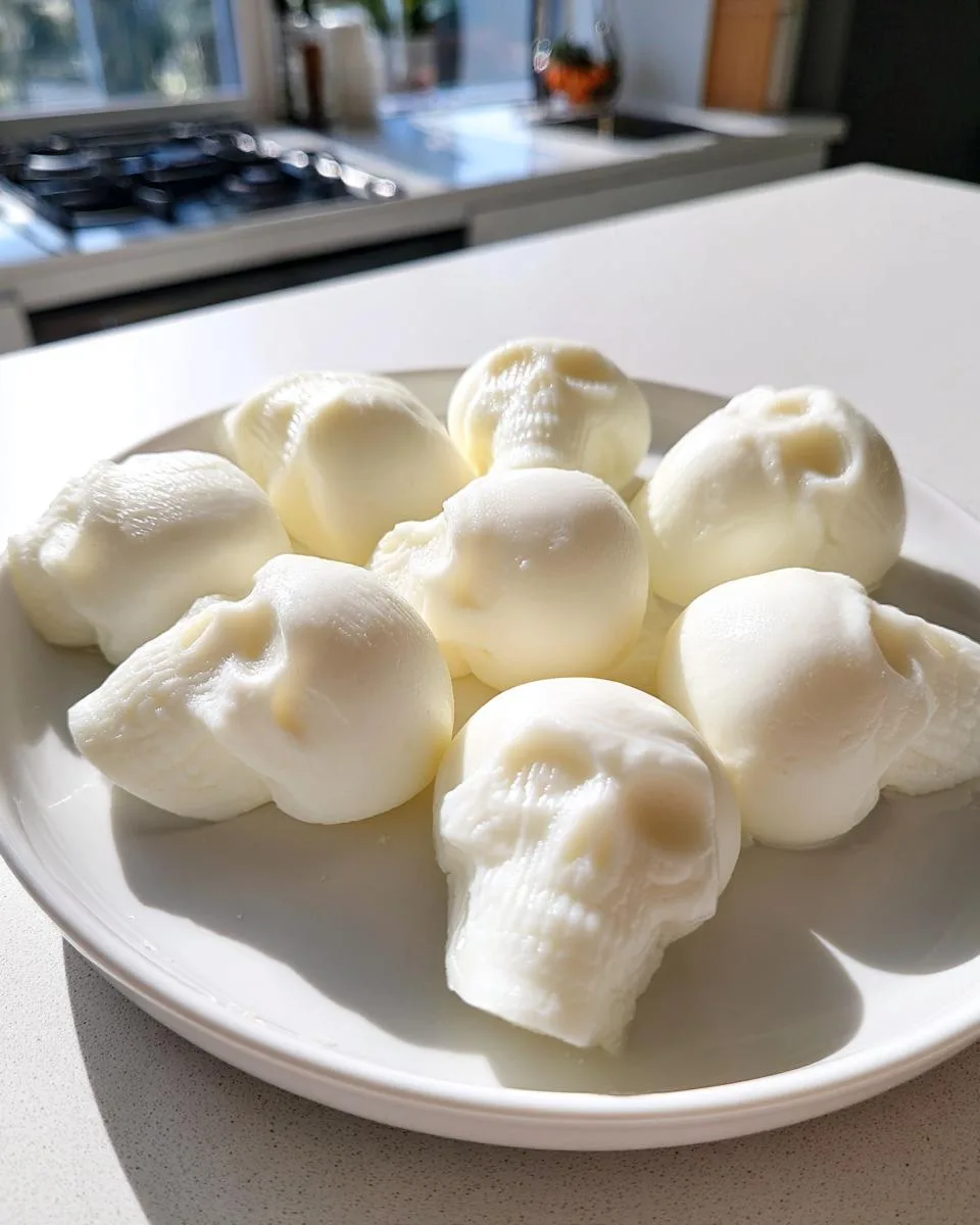 Spooky Mozzarella Skulls - detail 2