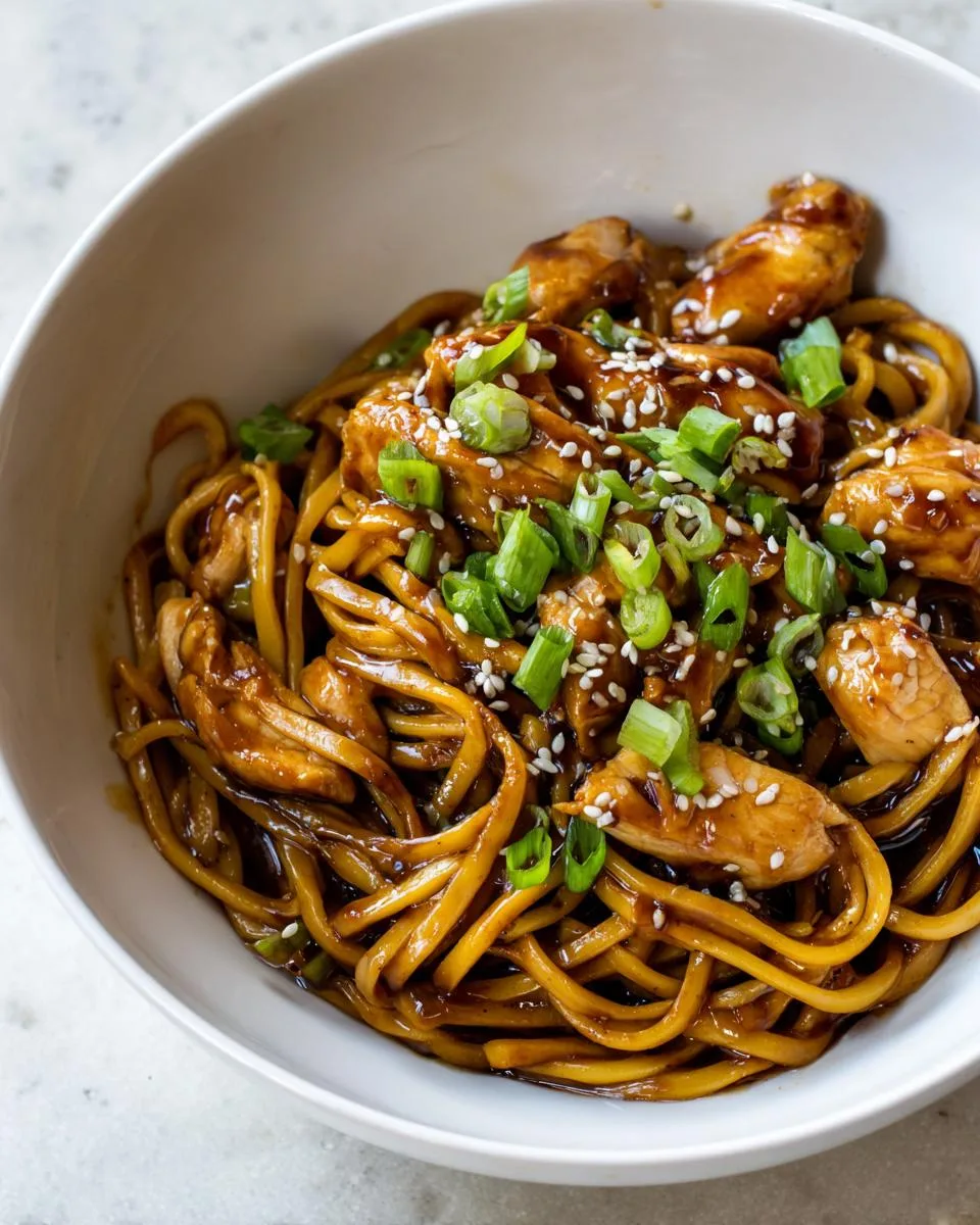 Sticky Garlic Chicken Noodles - detail 1