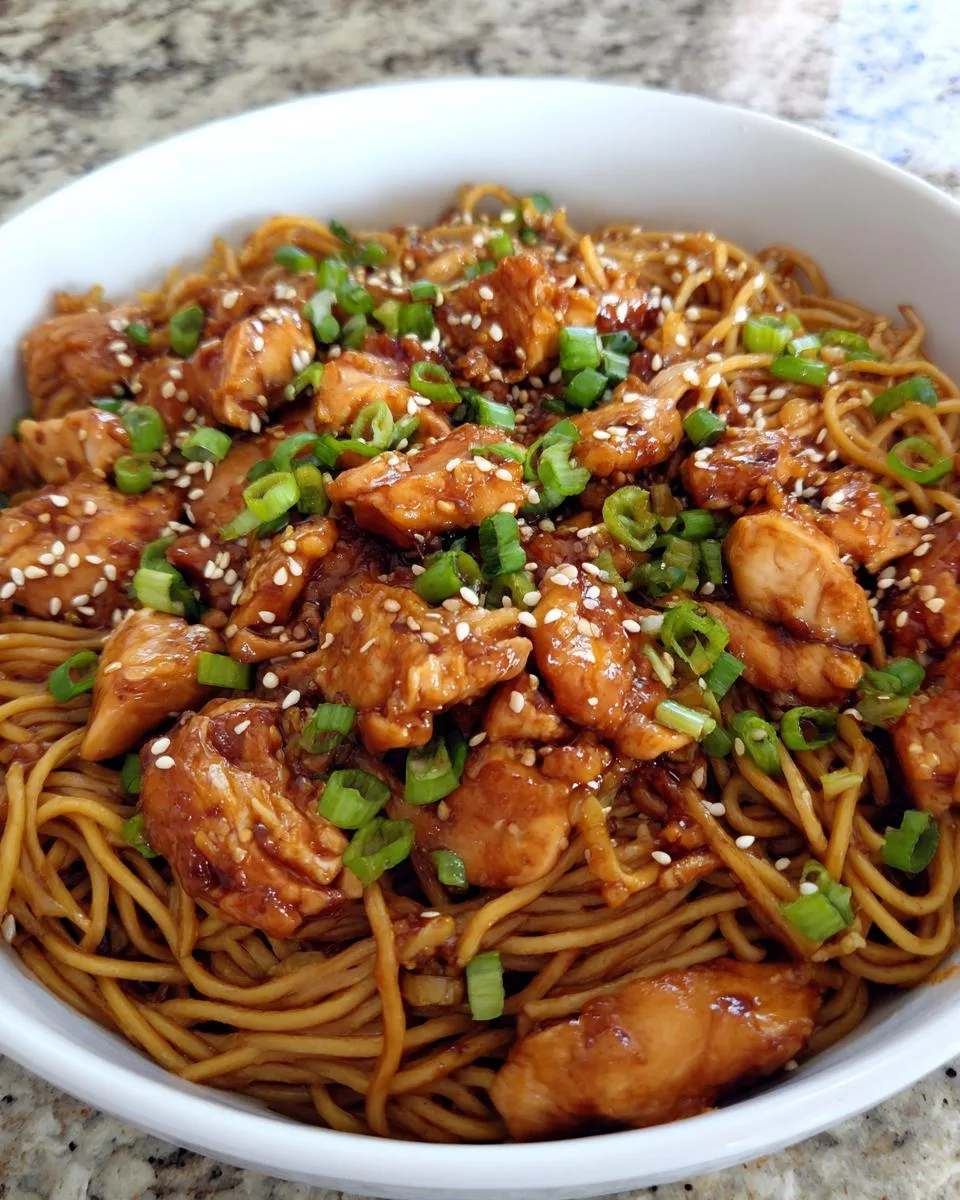 Sticky Garlic Chicken Noodles - detail 2